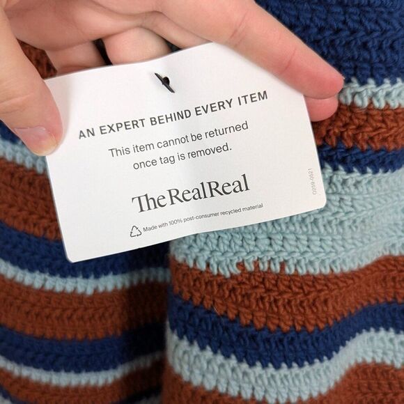 Sea New York | Wavey Striped Crochet Cropped Sweater Size Extra Large - Picture 7 of 7